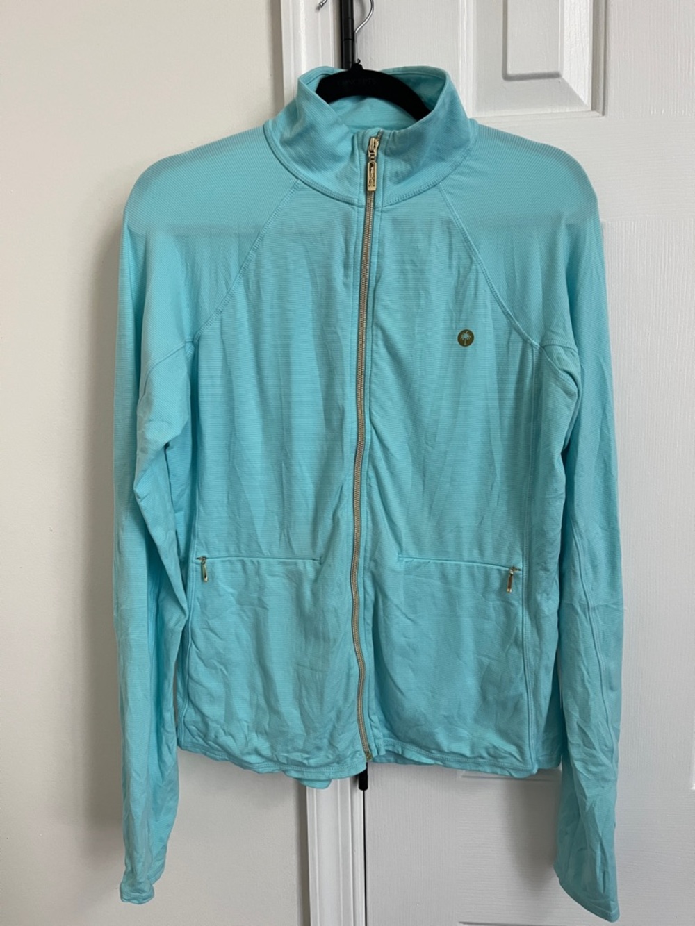 Lilly Pulitzer Light Aqua Zip-Up Athletic Jacket